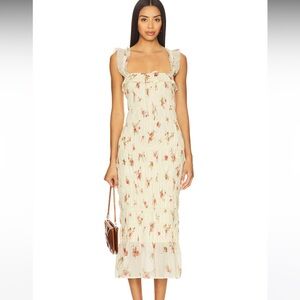 NWT Tularosa Esmie Midi Dress in Cream & Rose Floral